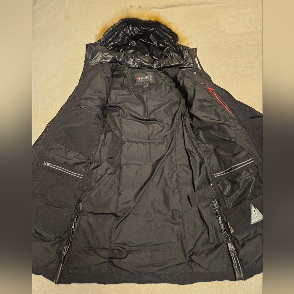 PAJAR Women’s Parka Skylar Faux Fur Hood Puffer Coat Jacket Black Size Small - Picture 15 of 15
